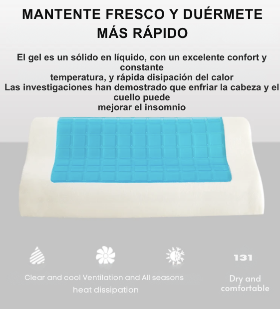 Almohada Oasis Gel: Almohada Ortopédica Viscoelastica Con Gel